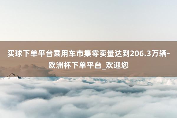 买球下单平台乘用车市集零卖量达到206.3万辆-欧洲杯下单平台_欢迎您