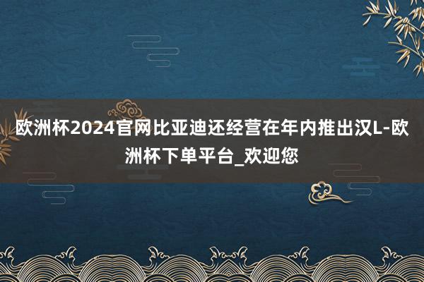 欧洲杯2024官网比亚迪还经营在年内推出汉L-欧洲杯下单平台_欢迎您