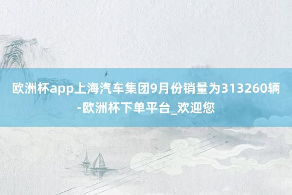 欧洲杯app上海汽车集团9月份销量为313260辆-欧洲杯下单平台_欢迎您